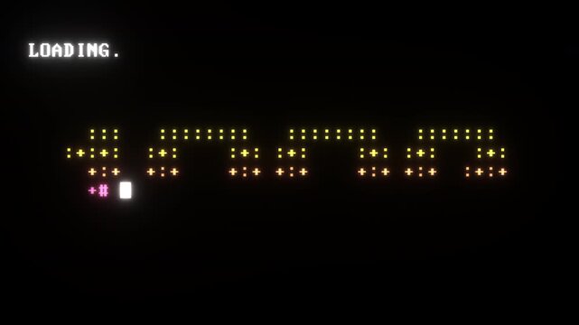 1980 Retro Computer ASCII Typography Loading Animation