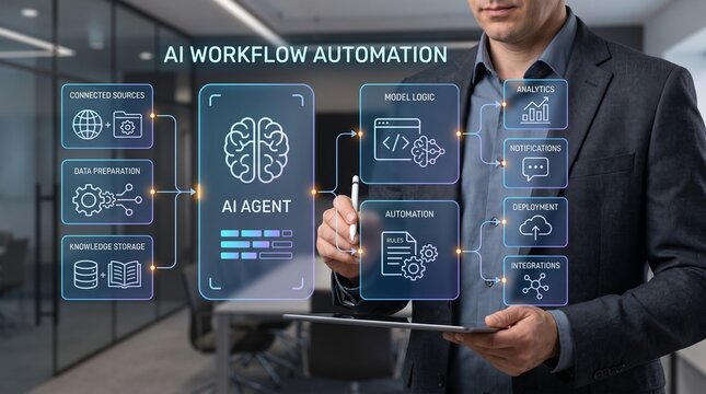 AI agent orchestrating enterprise data and automated operations