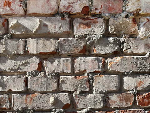Old red brick wall texture