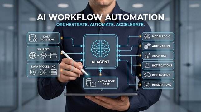 AI agent workflow orchestrating enterprise business automation