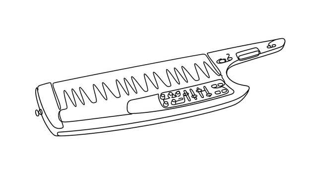 Continuous Line Art Drawing of a Keytar Musical Instrument
