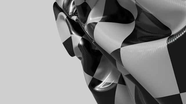 Dynamic black and white pattern flowing abstractly represents movement and speed.
