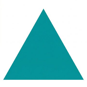 Solid teal triangle shape on a white background  