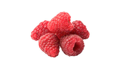 A handful of fresh ripe raspberries isolated on transparent background. © Ramsey