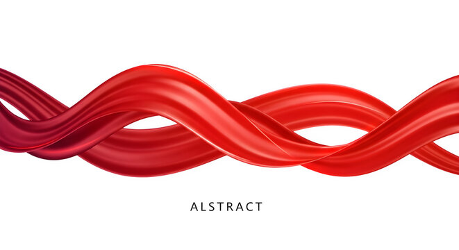 Abstract Red Fluid Wave Graphic Design Element Isolated on a Transparent Background for Creative Motion Projects