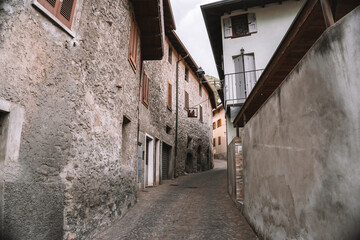 Fototapeta premium Typical medieval alpine stone architecture in Cerveno, Val Camonica, Italy 