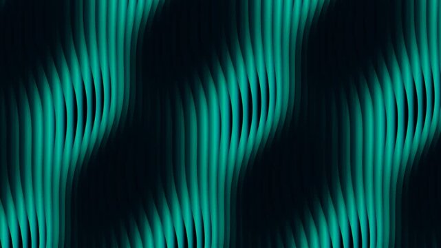 Abstract green and blue vertical wavy digital pattern on black background