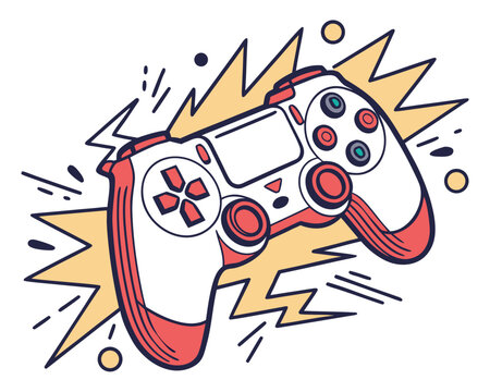 Gamepad video game controller vector illustration.