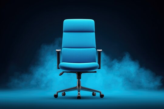 modern blue office chair in smoke