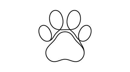 Continuous Line Drawing of Animal Paw Print Minimalist Vector Art © Akhsan