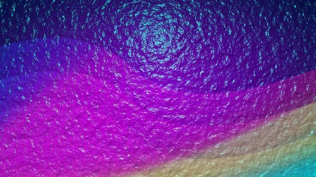 Abstract digital composition with vibrant purple and blue pixelated textures