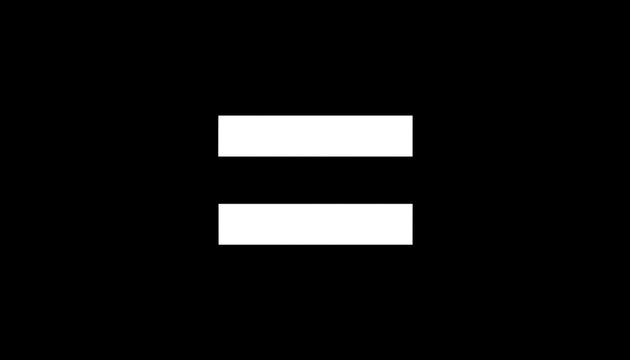 Equality symbol representing balance and fairness on a black background  