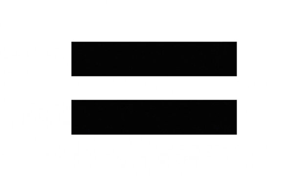 Equal symbol representing balance and fairness in black and white  