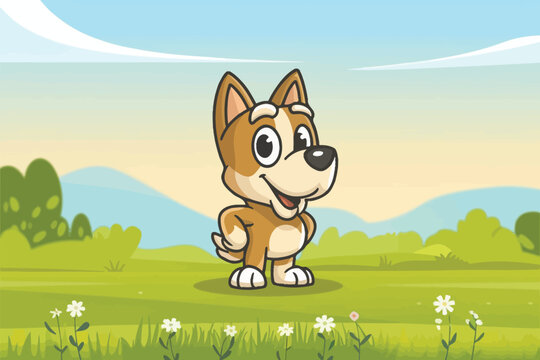 Dog and Cat Playing Together on a Green Meadow with Dog Running Through Fresh Grass Outdoors
