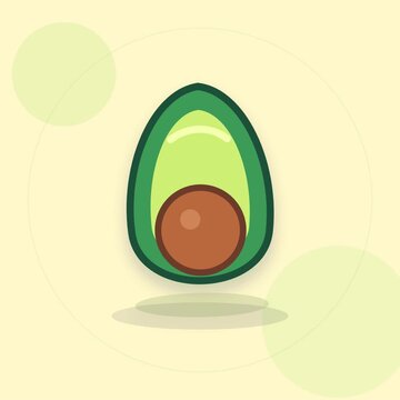 Animated Avocado Half with Seed Popup Animation