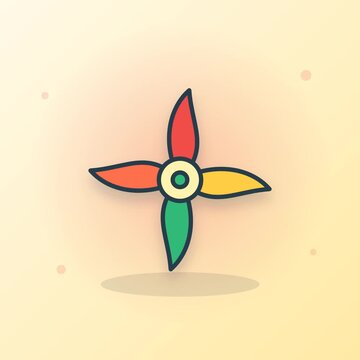Colorful Fiesta Pinwheel Spinning Animation