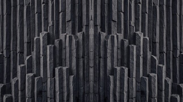 Dark Basalt Columns Geological Rock Texture Background