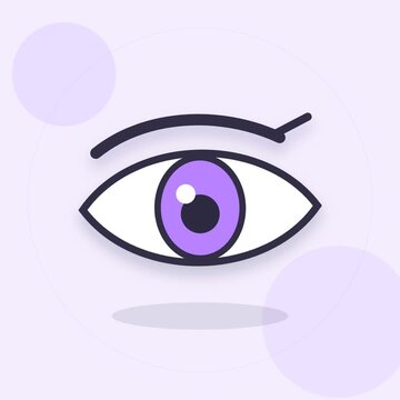 Winking Eye Animation with Soft Circles on Purple Background
