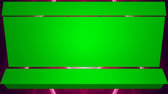 Neon Kaleidoscope Motion Background with Opening Horizontal Green Screen Panel Display 