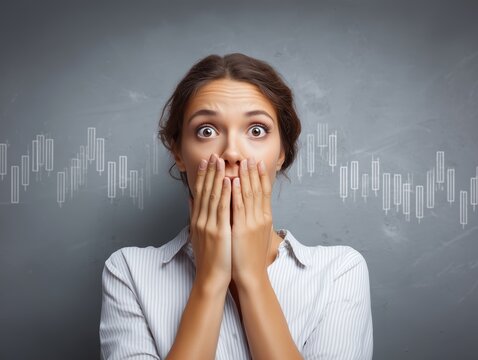 woman expressing shock about financial market trends