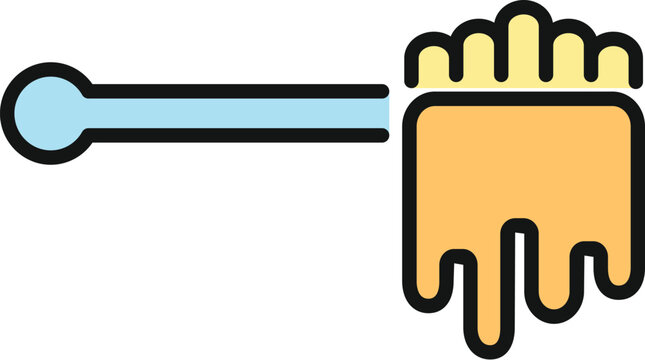 Honey dipper stick dripping sweet nectar, a healthy organic food concept illustration