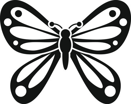Stylized butterfly symbol with spread wings, representing beauty and freedom