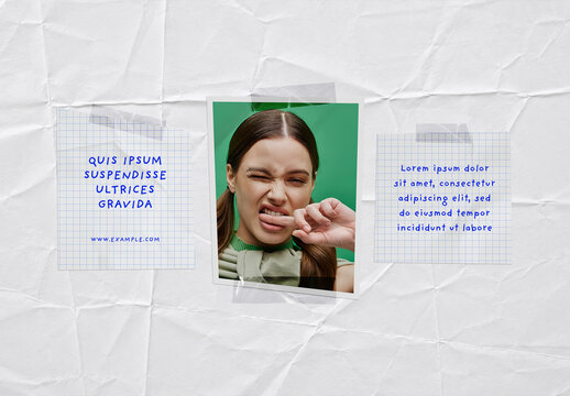 Taped Paper Collage Mockup