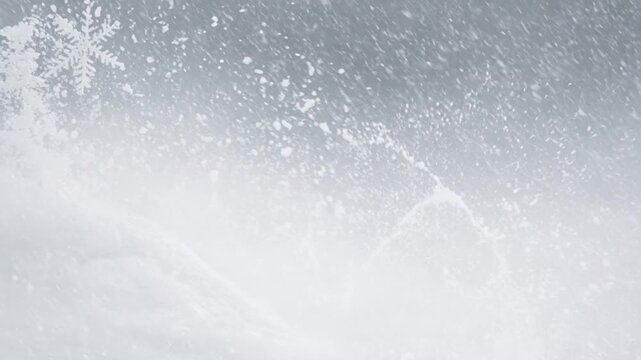 Winter snowstorm with heavy snowfall and blizzard conditions creating a cinematic animated snow texture background