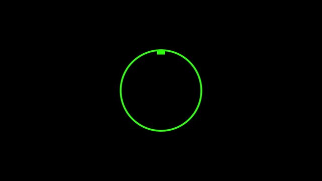 Green circle graphic reveals a small green square dot at the top. Simple geometric vector design shapes this green circle. Modern UI layout symbols highlight the green circle.