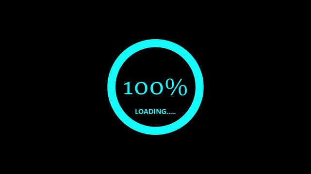 Cyan circular loading indicator displays seventy one percent data. System software buffering updates the circular loading indicator. Smooth digital UI motion drives this circular loading indicator.