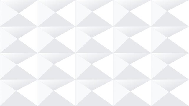 Abstract geometric pattern with white and light gray triangular prisms