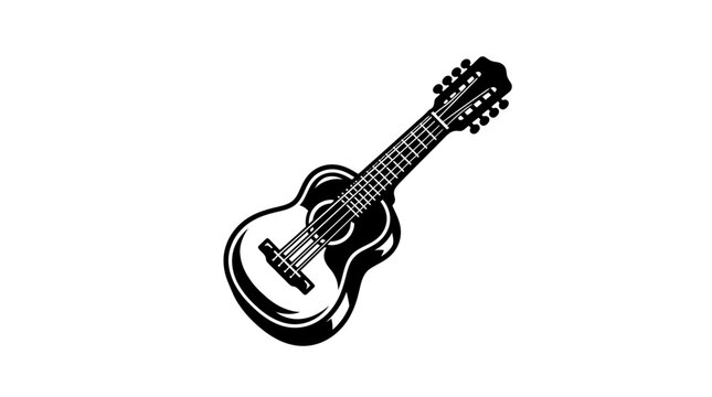 Acoustic ukulele or small guitar musical instrument.