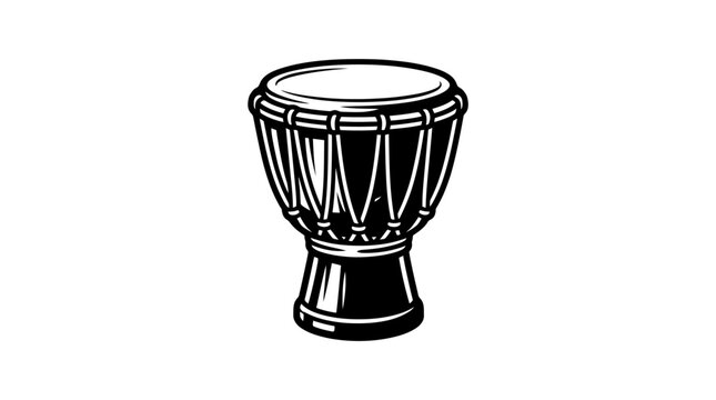 African djembe goblet drum musical instrument icon.