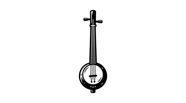 Traditional spike fiddle or rebab string instrument icon.