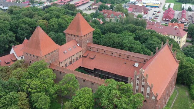 Teutonic castle in Nidzica (Warmian-Masurian Voivodeship), Poland. The construction of the castle began around 1370, and in 1409 the Teutonic Prosecutor already resided there.