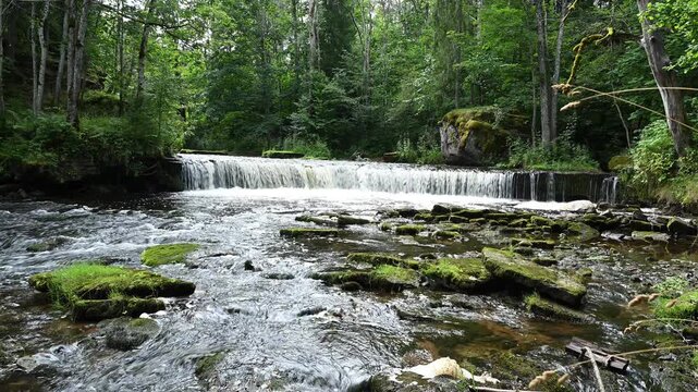 Estonia - N&otilde;mmeveski waterfall on the Valgej&otilde;gi River, 1.2 m (4 ft) high waterfall in Lahemaa National Park.