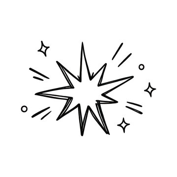 Black starburst and sparkles PNG on a transparent background.