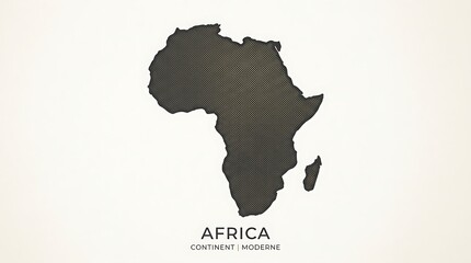 Africa continent silhouette is presented on a clean, neutral background for graphic design purposes.