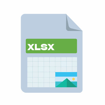 Excel spreadsheet file icon with green XLSX label and chart.