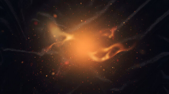 Abstract light swirling in dark space representing cosmic elements  