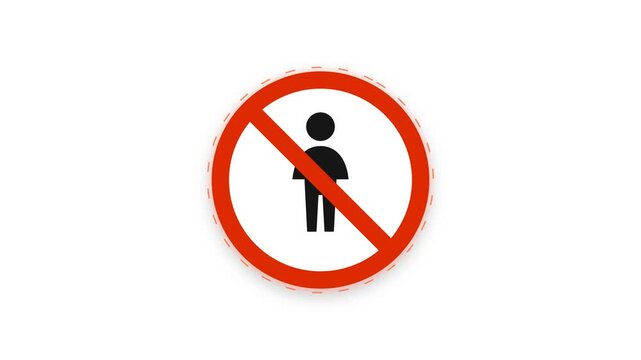 No Trespassing Cyber Hazard Slash Reveal Warning Sign 4K Animation | Seamless Loop