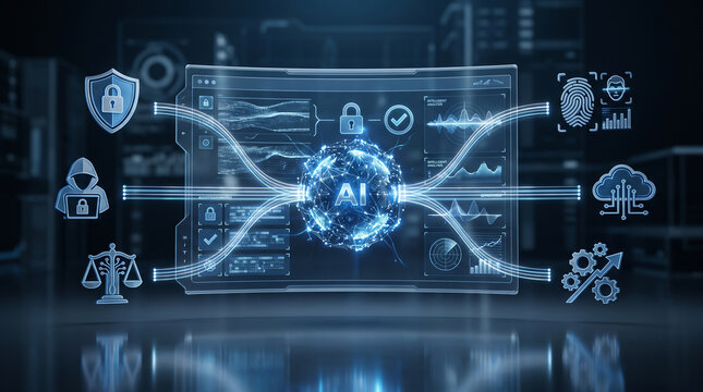 Artificial Intelligence Cybersecurity Dashboard With Data Protection And Intelligent Decision System