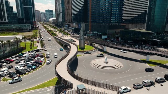 Batumi City Center, Orbi City and Heroes Alley &mdash; Aerial Drone View, Georgia