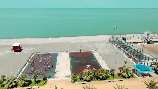 Batumi City Center, Orbi City and Heroes Alley &mdash; Aerial Drone View, Georgia