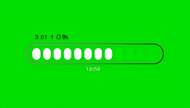 Green screen loading bar animation with progress indicator and percentage text overlay for digital media production