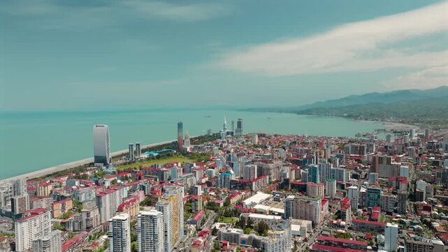 Batumi City Center, Orbi City and Heroes Alley &mdash; Aerial Drone View, Georgia