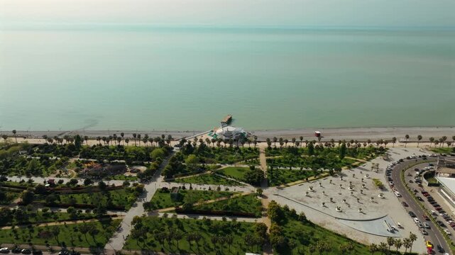 Batumi City Center, Orbi City and Heroes Alley &mdash; Aerial Drone View, Georgia