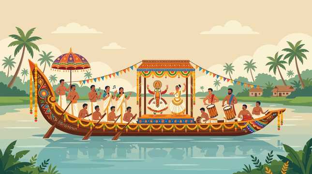 Kerala Snake Boat Festival: Traditional Dance & Music on River