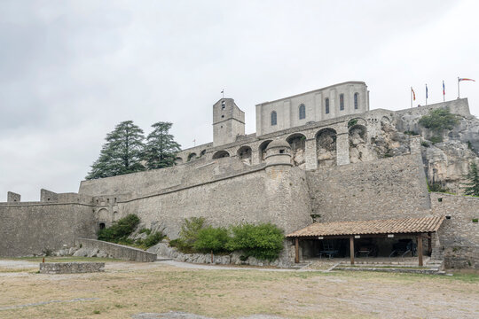 Bastions of the second encinte from Notre Dame bastion, Citadelle, Sisteron, France