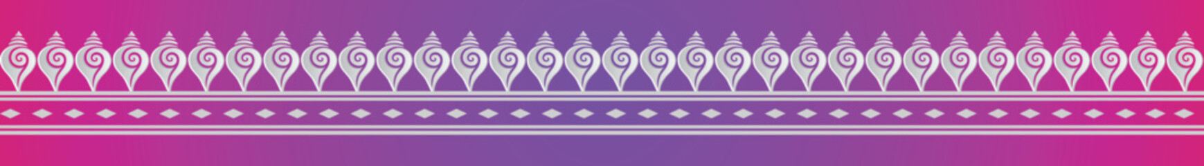Obraz premium Elegant Durga Puja Decorative Border With Repeating Paisley Arch Motifs And Traditional Bengali Ornamental Detailing